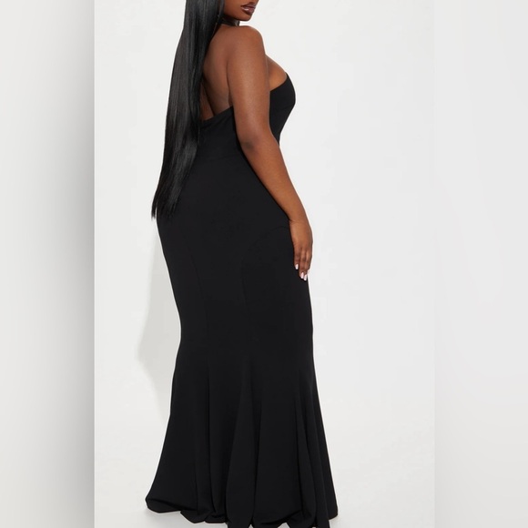 Fashion Nova Embellished Black Mermaid Maxi Dress – Size L – Formal Evening Gown - Picture 3 of 7